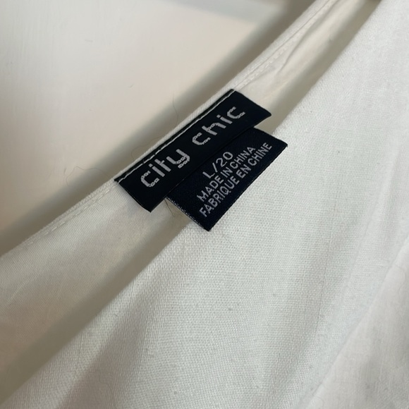 Plus size white linen dress - Picture 3 of 5